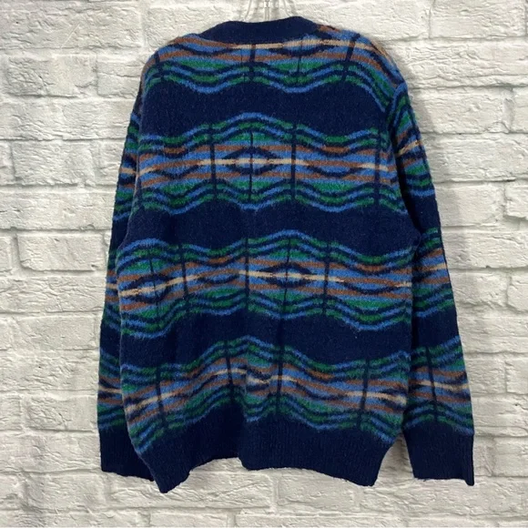 Howlin’ Men’s XL Out of This World Cardigan - Magic Blue - 100% Scottish Wool - Picture 9 of 16